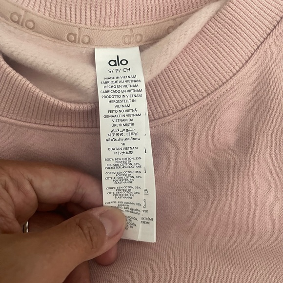 Alo yoga extreme cropped pullover size small in pink quartz - Picture 4 of 5